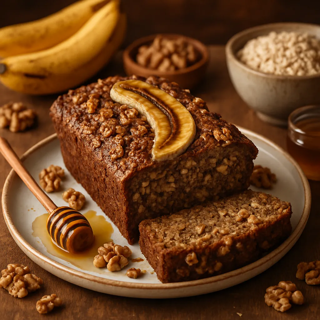 Bananen-Haferbrot mit Walnüssen und Honig