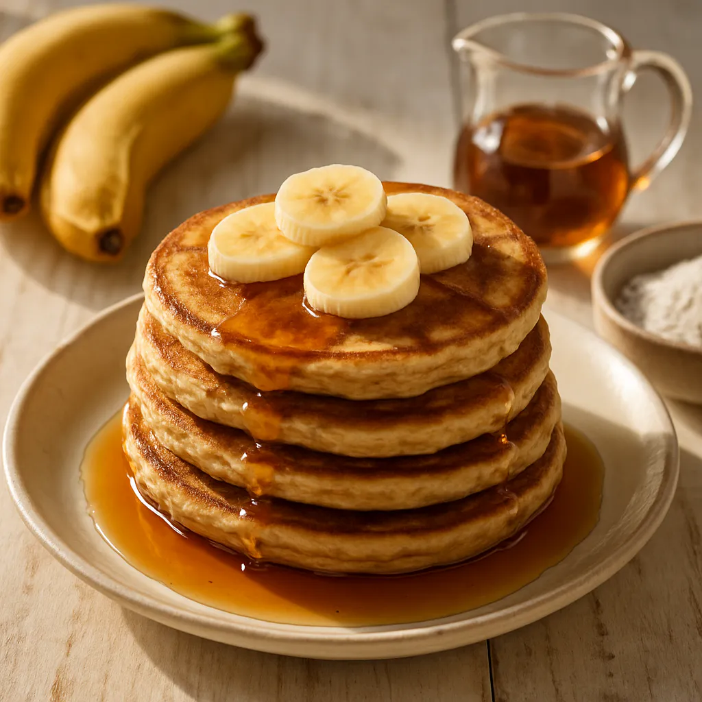Bananen-Pancakes mit Ahornsirup