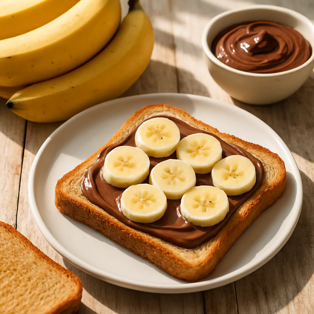 Bananen-Toast mit Haselnusscreme