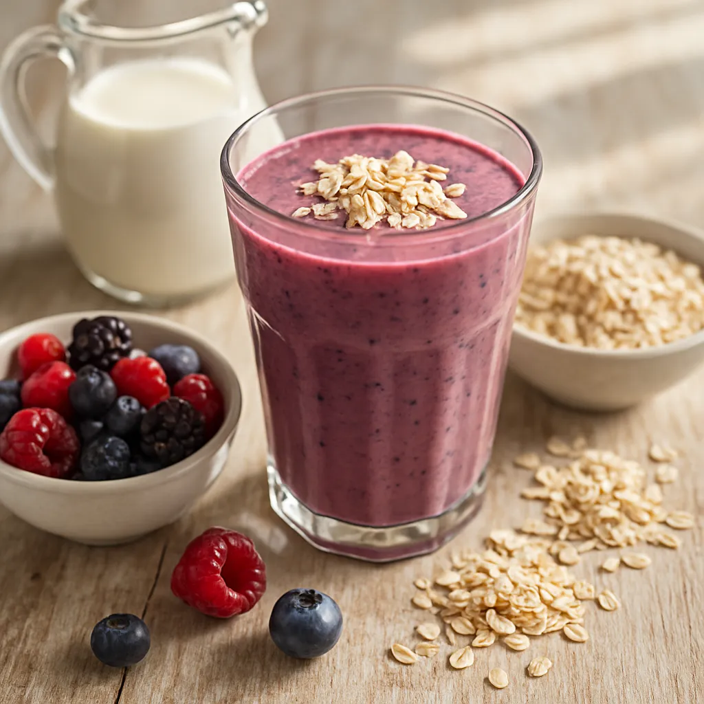 Beeren-Smoothie mit Haferflocken