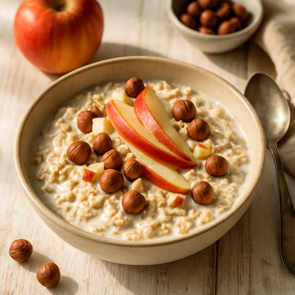 Birchermüsli mit Apfel und Haselnüssen