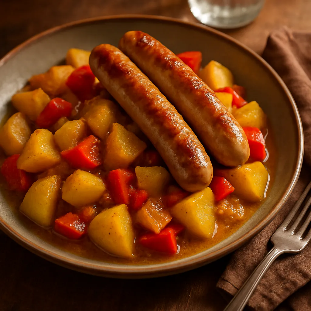 Bratwurst-Curry mit Kartoffeln