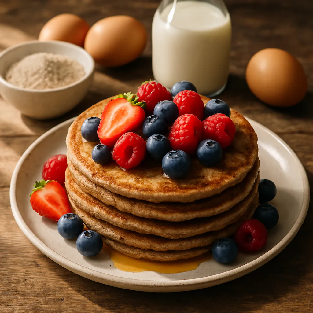 Buchweizen-Pfannkuchen mit Beeren