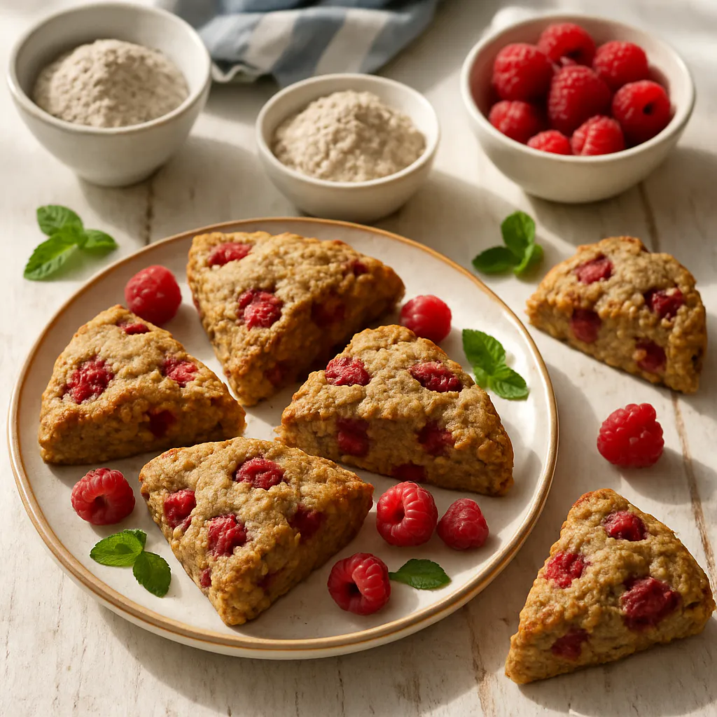 Buchweizen-Scones mit Himbeeren und Vanille