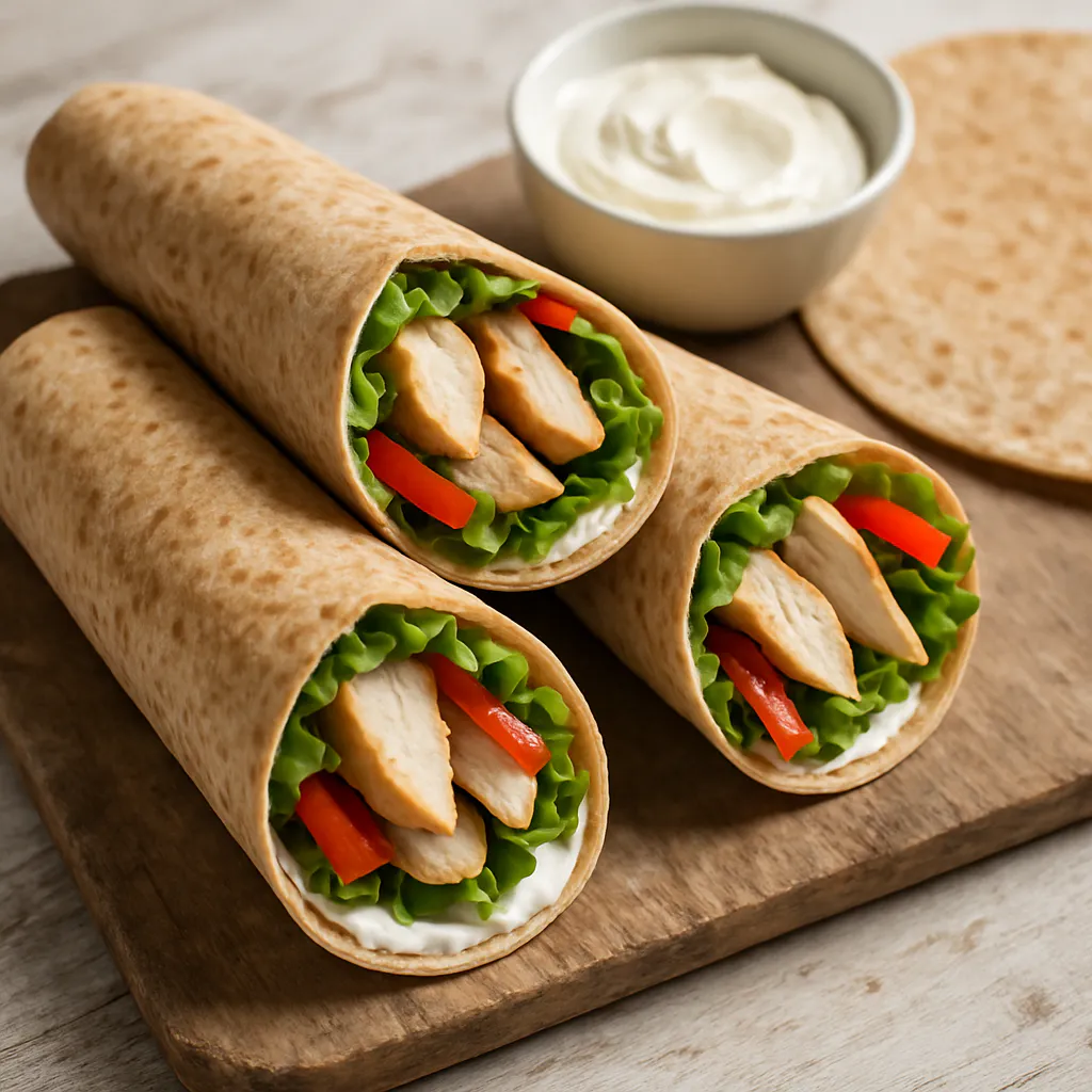 Dinkeltortillas mit Hähnchen und Frischkäse