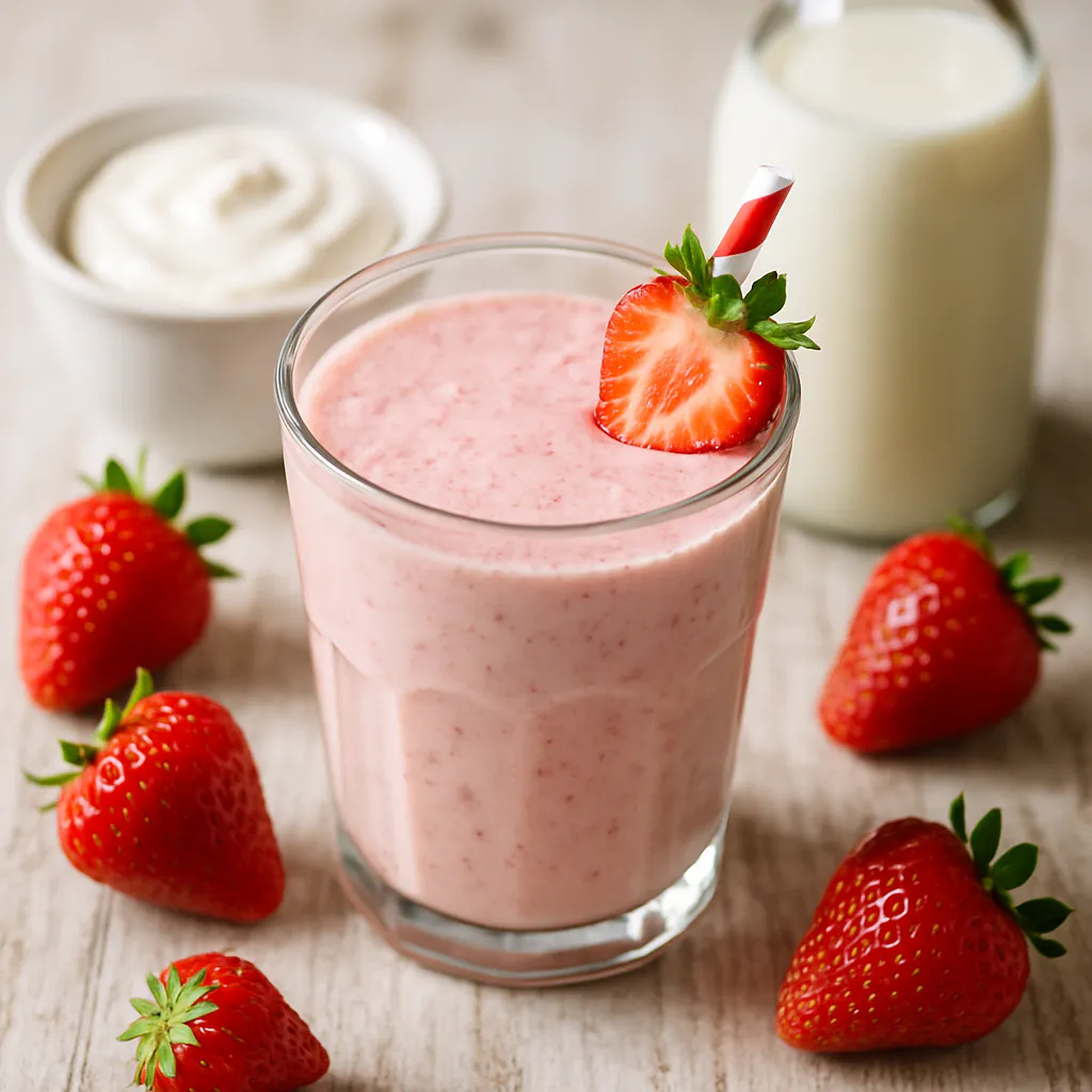 Erdbeer-Milchshake für heiße Trainingstage