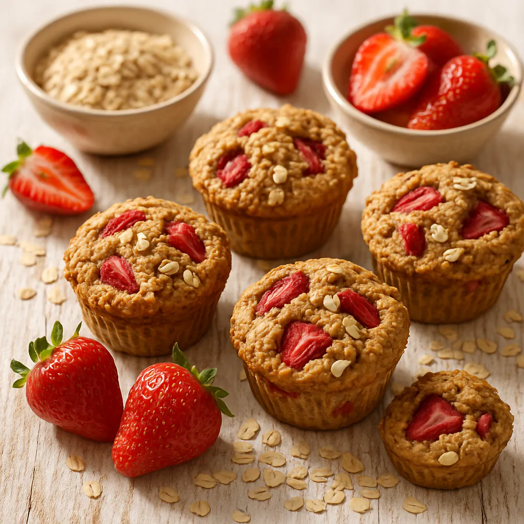 Erdbeer-Muffins mit Haferflocken