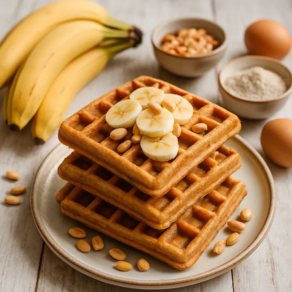 Erdnuss-Bananen-Waffeln