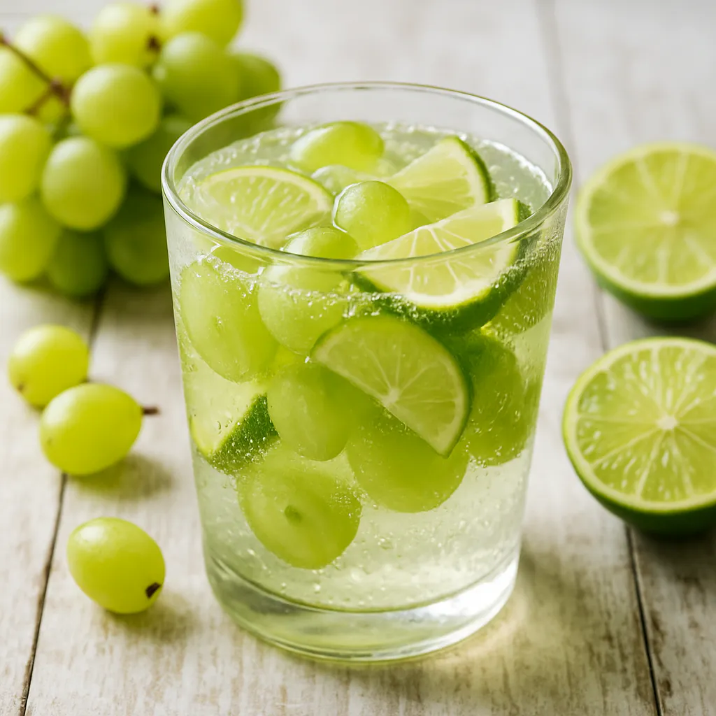 Erfrischende Trauben-Limetten-Schorle