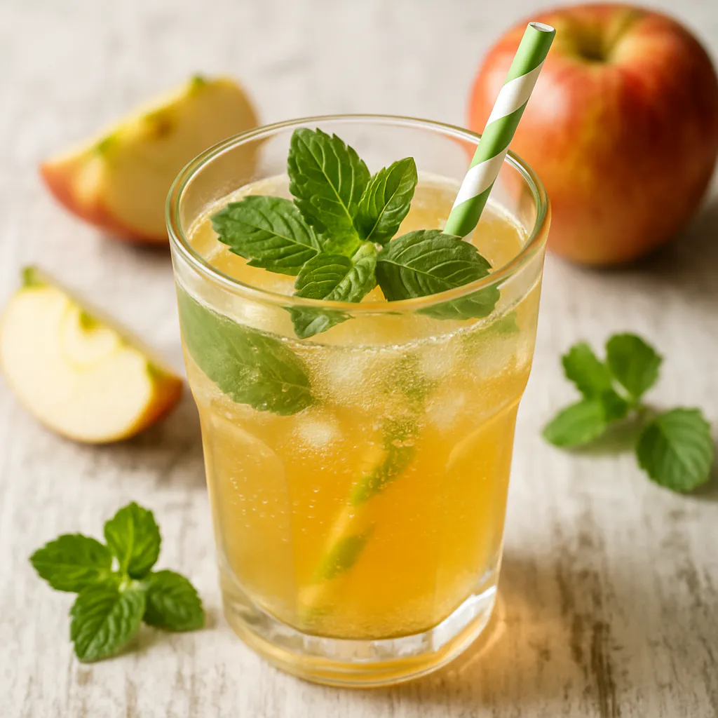 Erfrischender Minz-Apfel-Drink