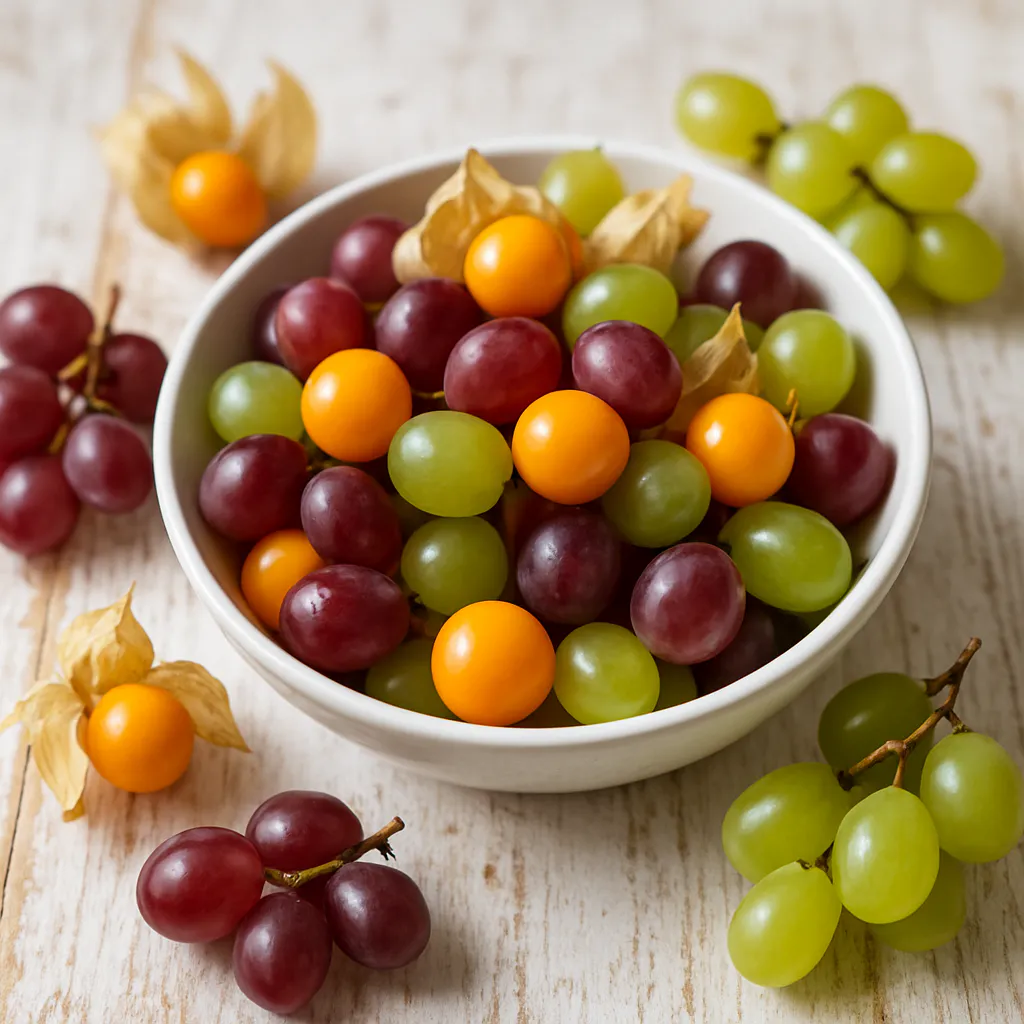 Fruchtiger Trauben-Physalis-Snack