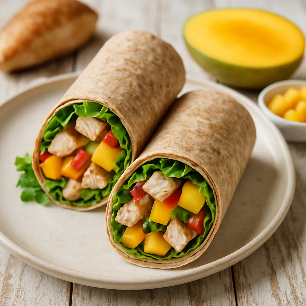 Fruchtiger Wrap mit Hähnchen und Mango