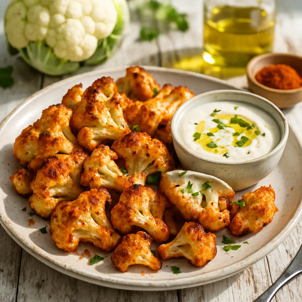 Gerösteter Blumenkohl mit Tahini-Joghurt-Dip