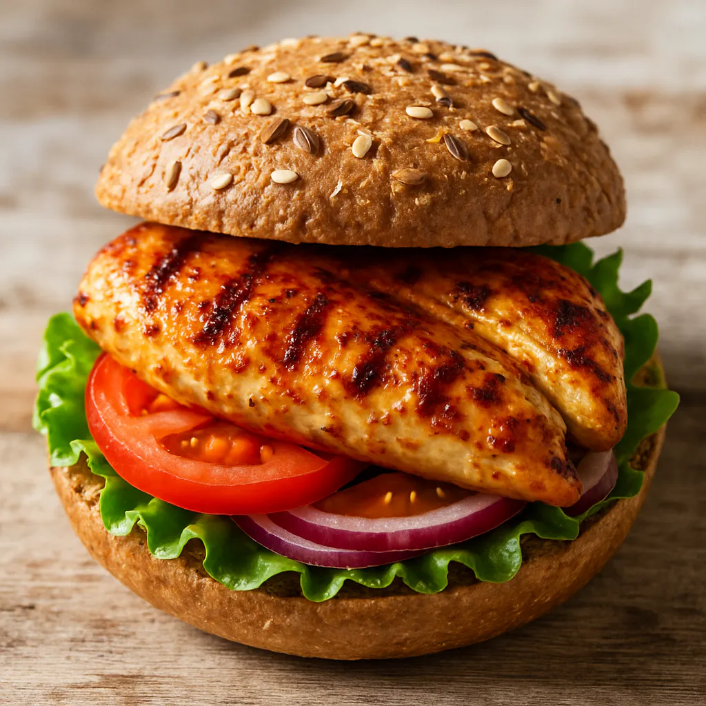 Hähnchenburger mit Vollkornbrötchen