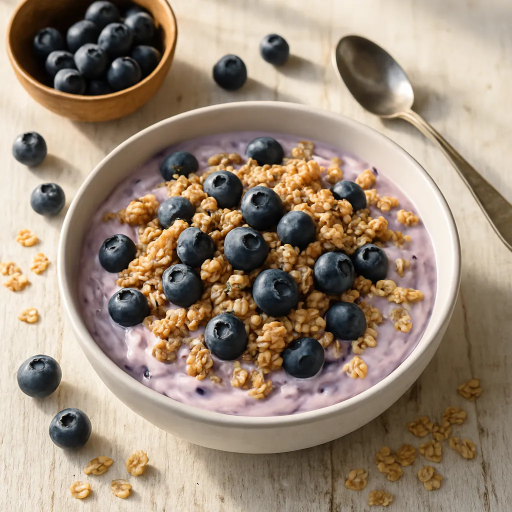Heidelbeer-Joghurt mit Crunch