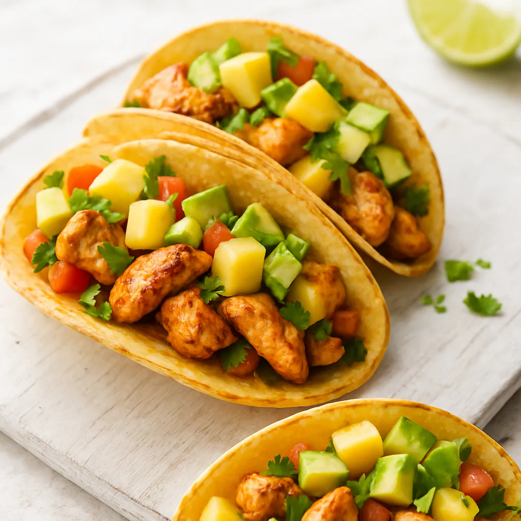 Hühnchen-Tacos mit Ananas und Avocado