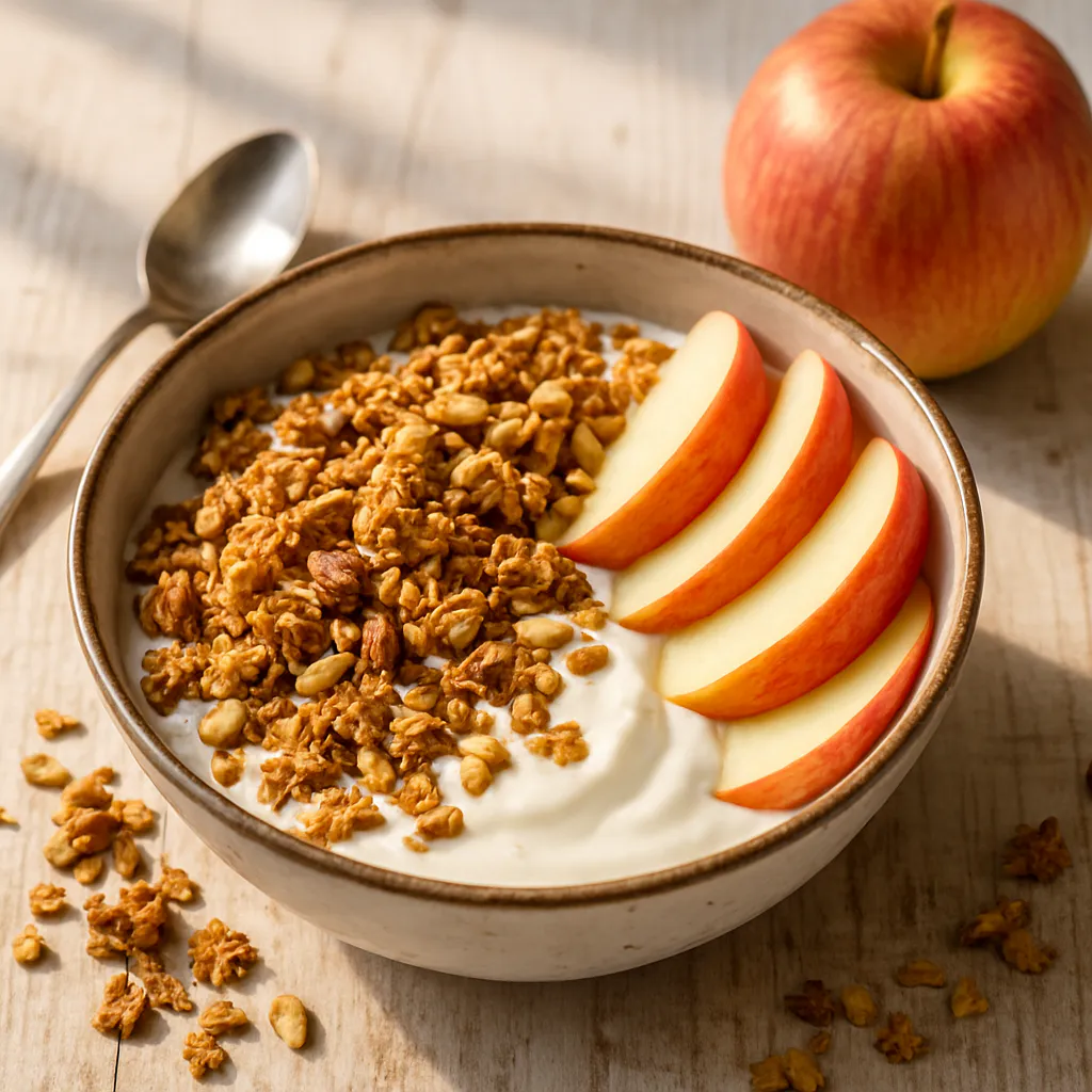 Joghurt-Bowl mit Granola und Apfel