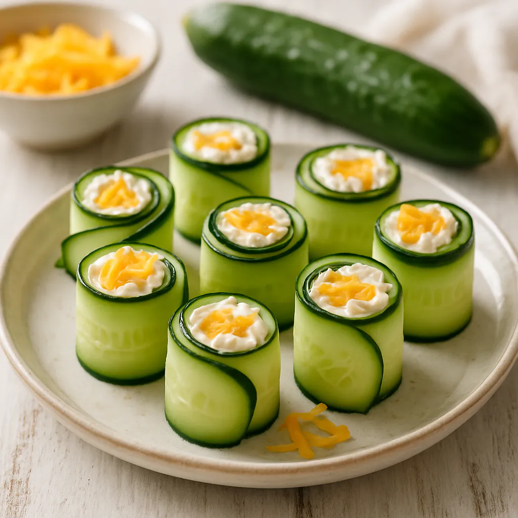 Käse-Gurken-Röllchen