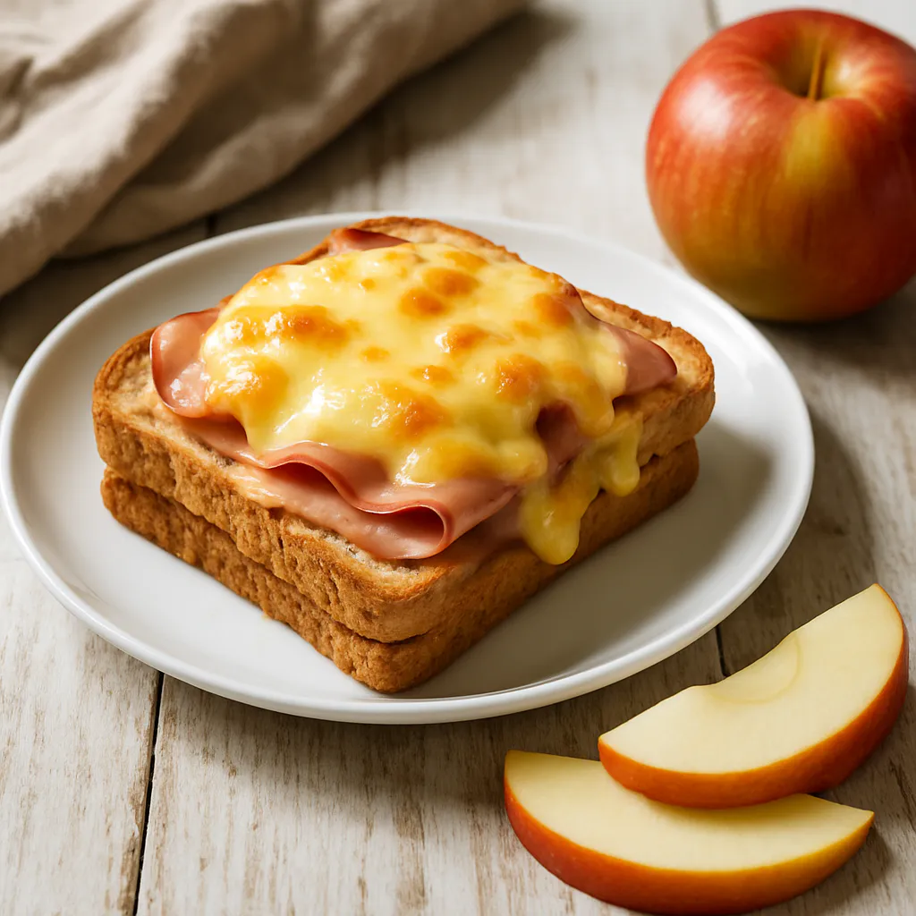 Käse-Schinken-Toast mit Apfel