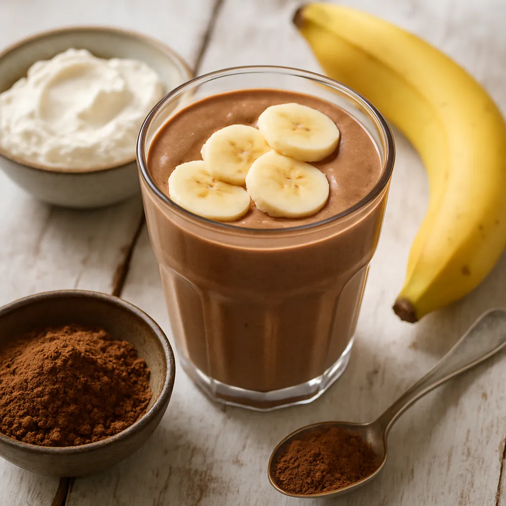 Kakao-Quark-Smoothie mit Banane