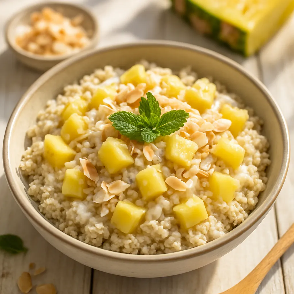 Karibischer Kokos-Quinoa-Salat mit Ananas