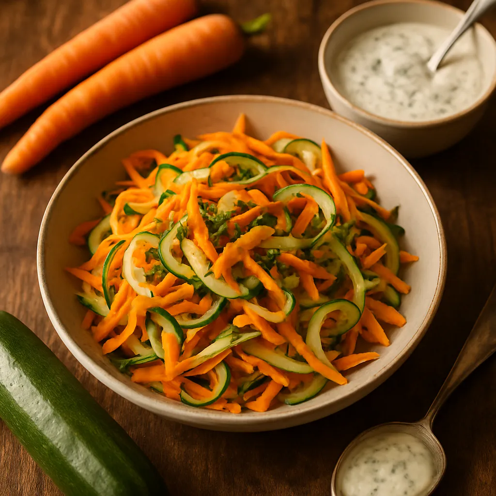 Karotten-Zucchini-Salat mit Joghurtdressing