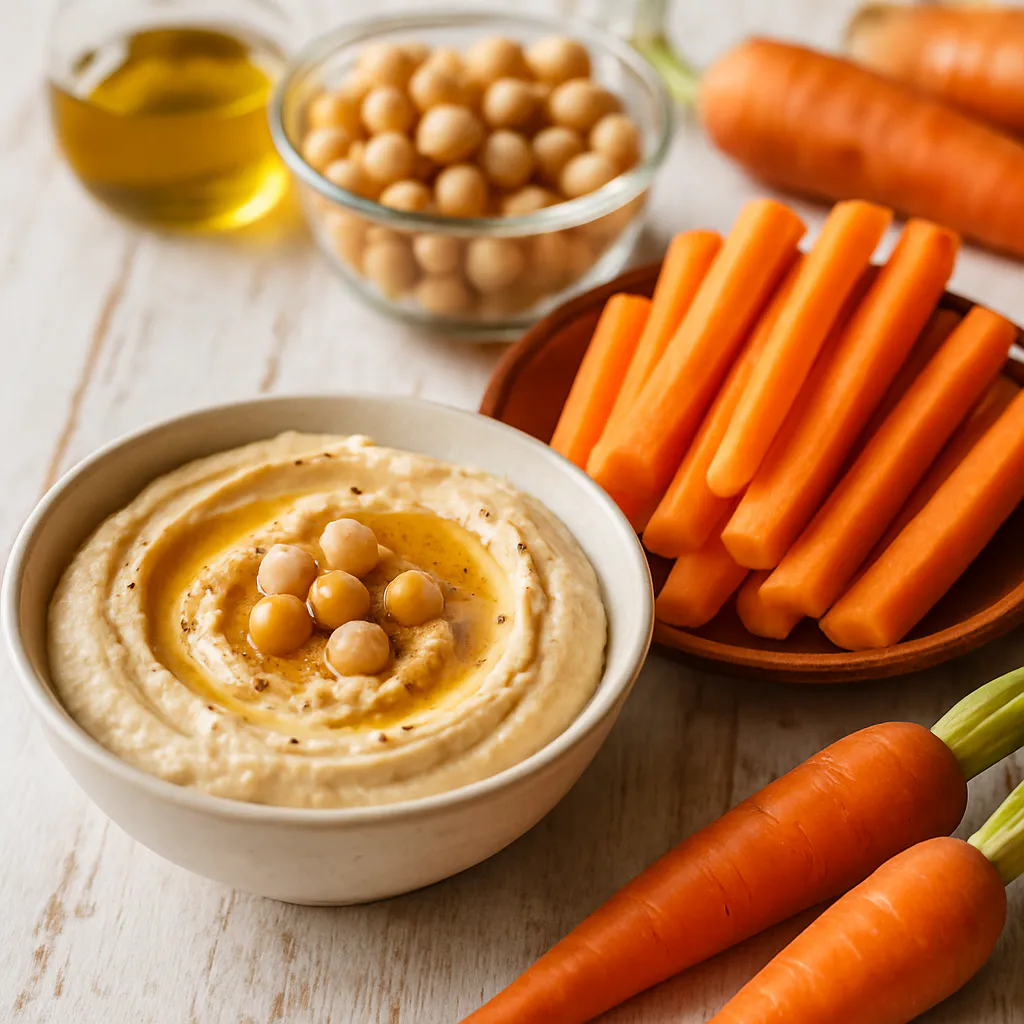 Karottensticks mit Hummus
