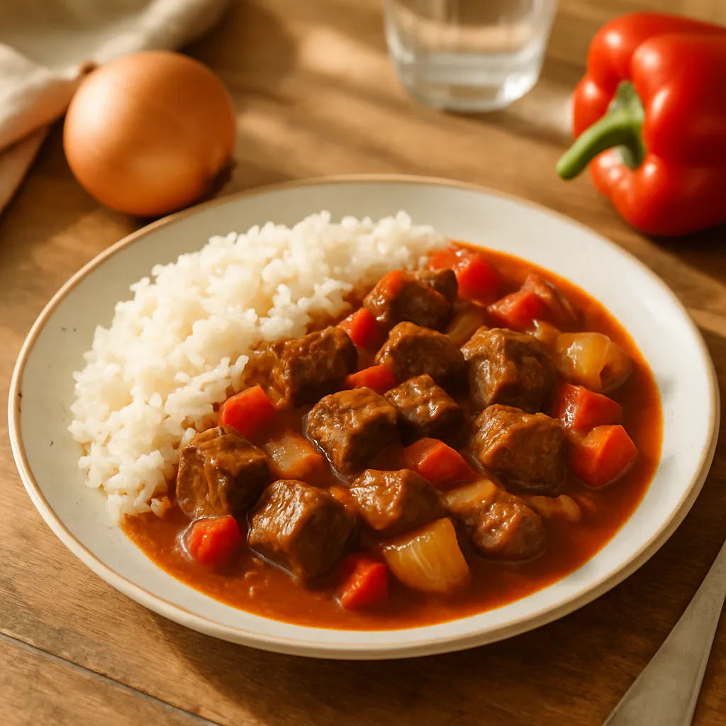 Kindgerechtes Rindergulasch mit Reis