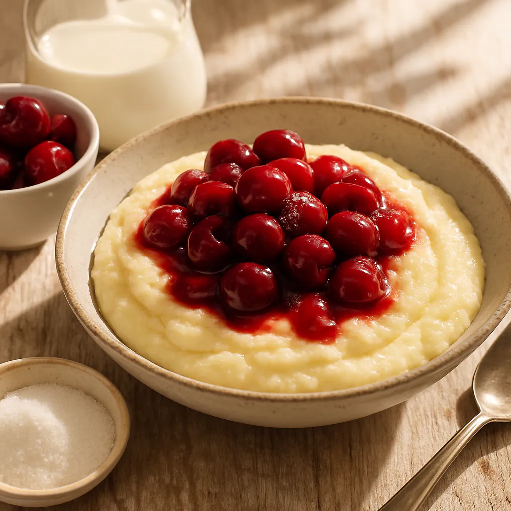 Kirsch-Grießpudding kalt