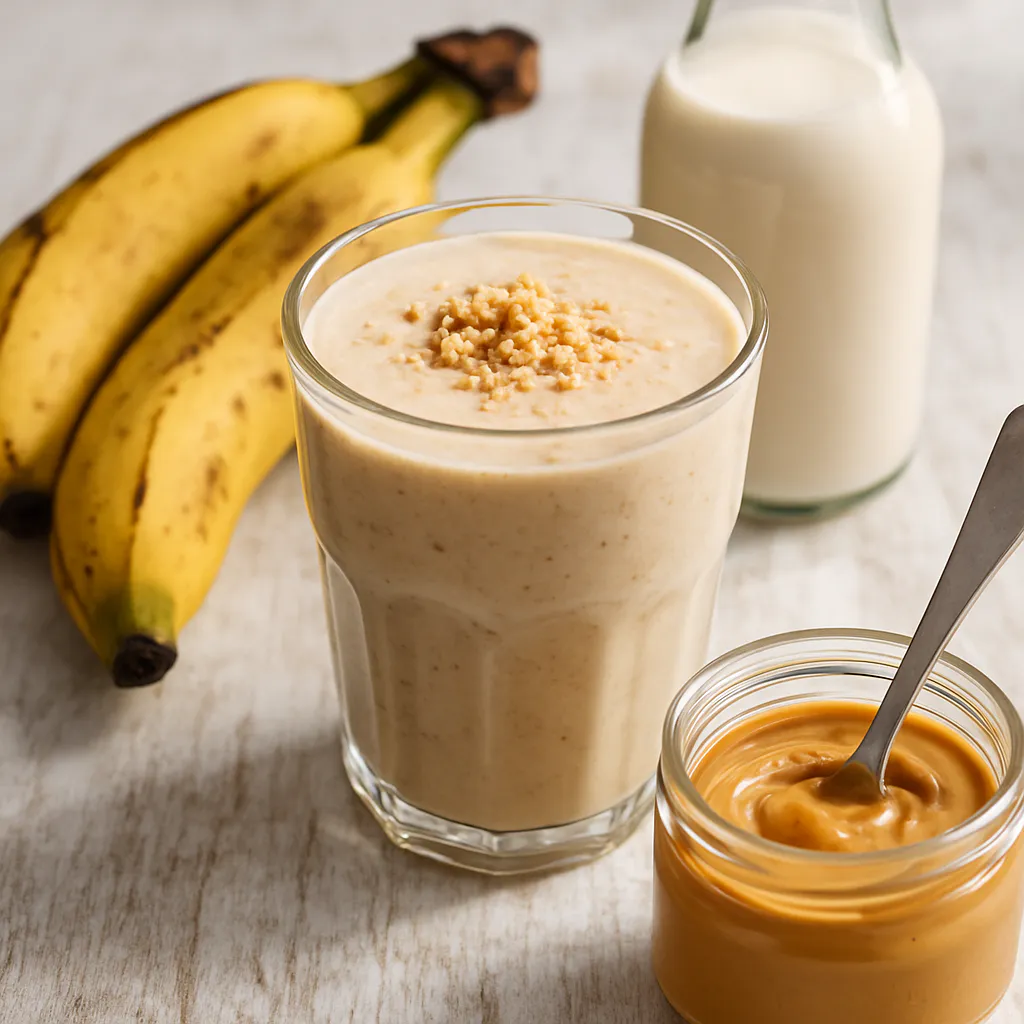 Kochbananen-Smoothie mit Erdnussbutter