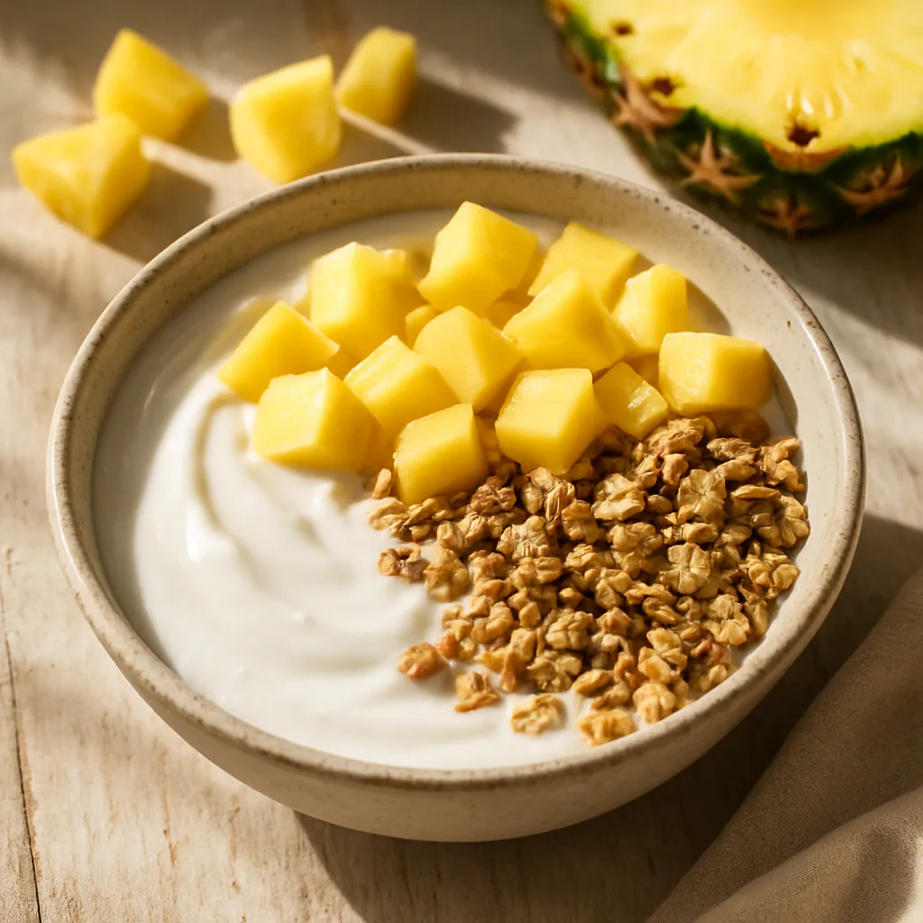 Kokos-Joghurt-Bowl mit Ananas