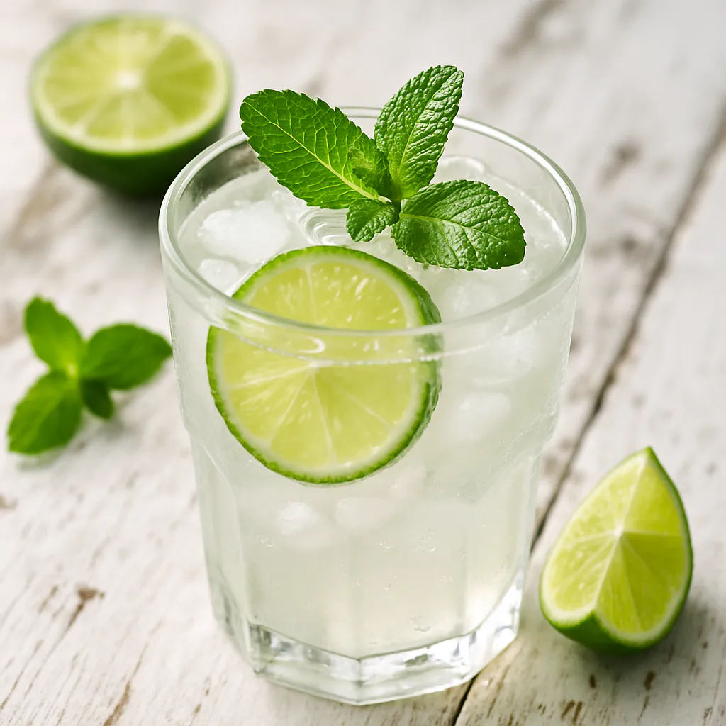 Kokos-Limetten-Wasser mit frischer Minze