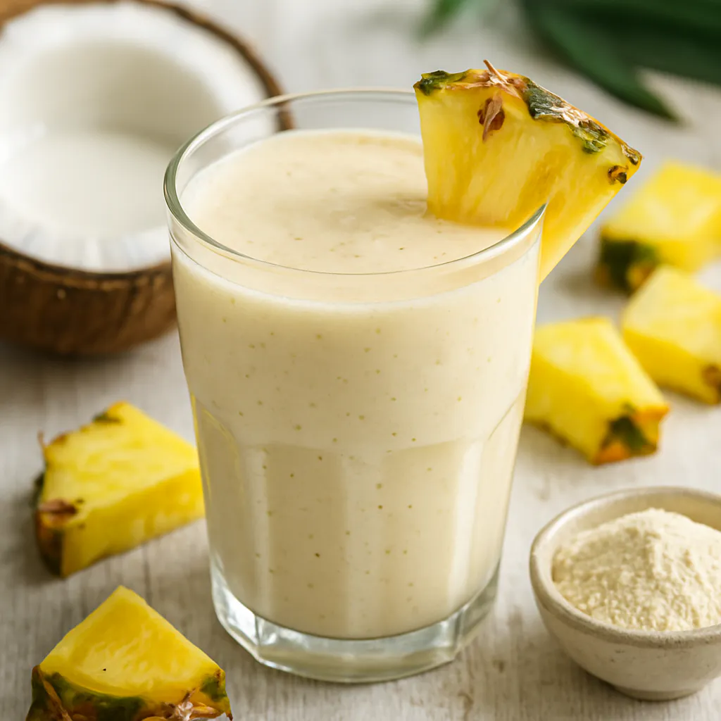 Kokosnuss-Ananas-Proteinshake
