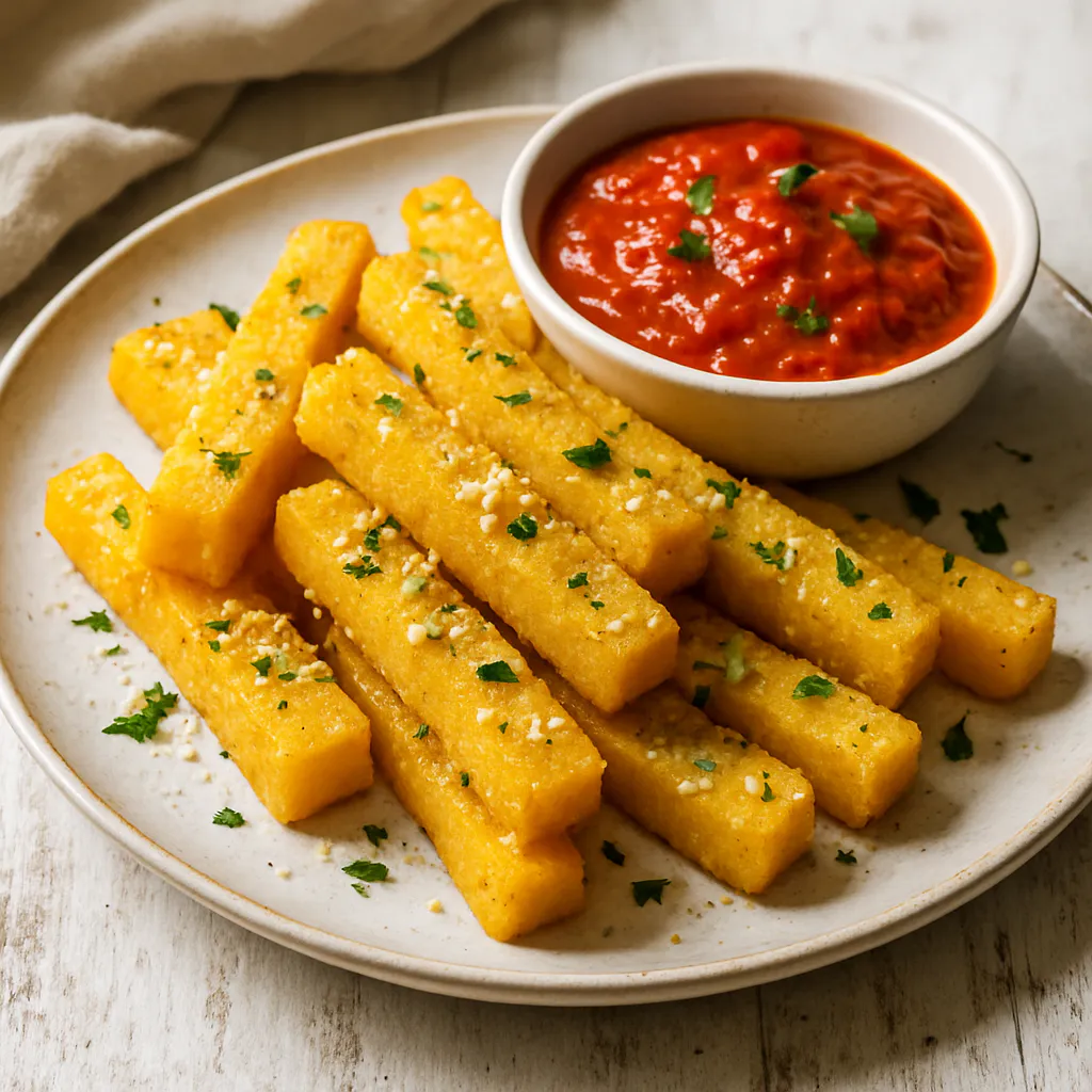 Maispolenta-Sticks mit Tomatensauce