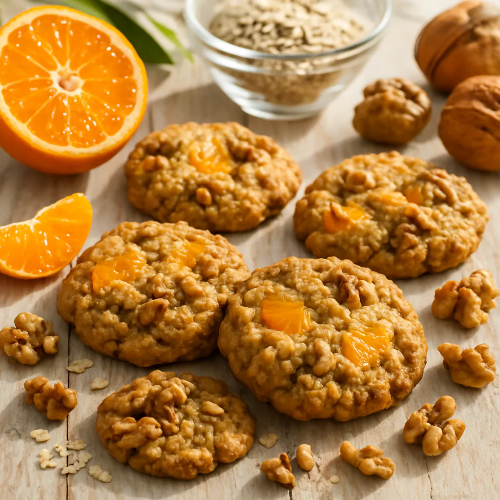 Mandarinen-Hafer-Kekse mit Walnüssen