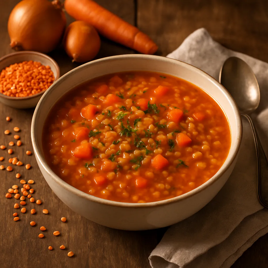 Milde Rote-Linsen-Suppe