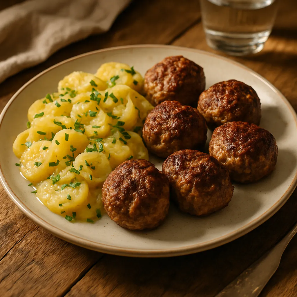Mini-Frikadellen mit Kartoffelsalat