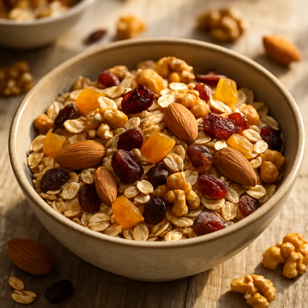 Müsli-Mix mit Trockenfrüchten und Nüssen
