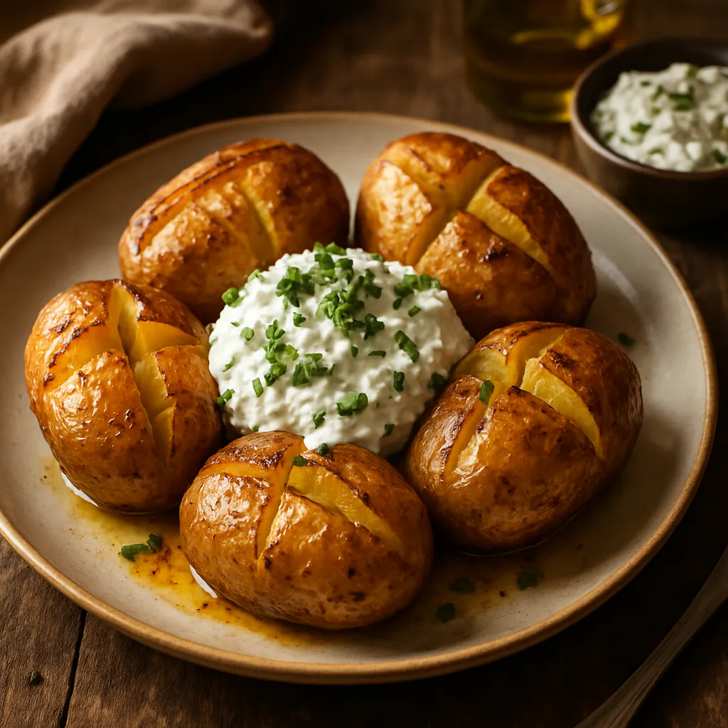 Ofenkartoffeln mit Kräuterquark