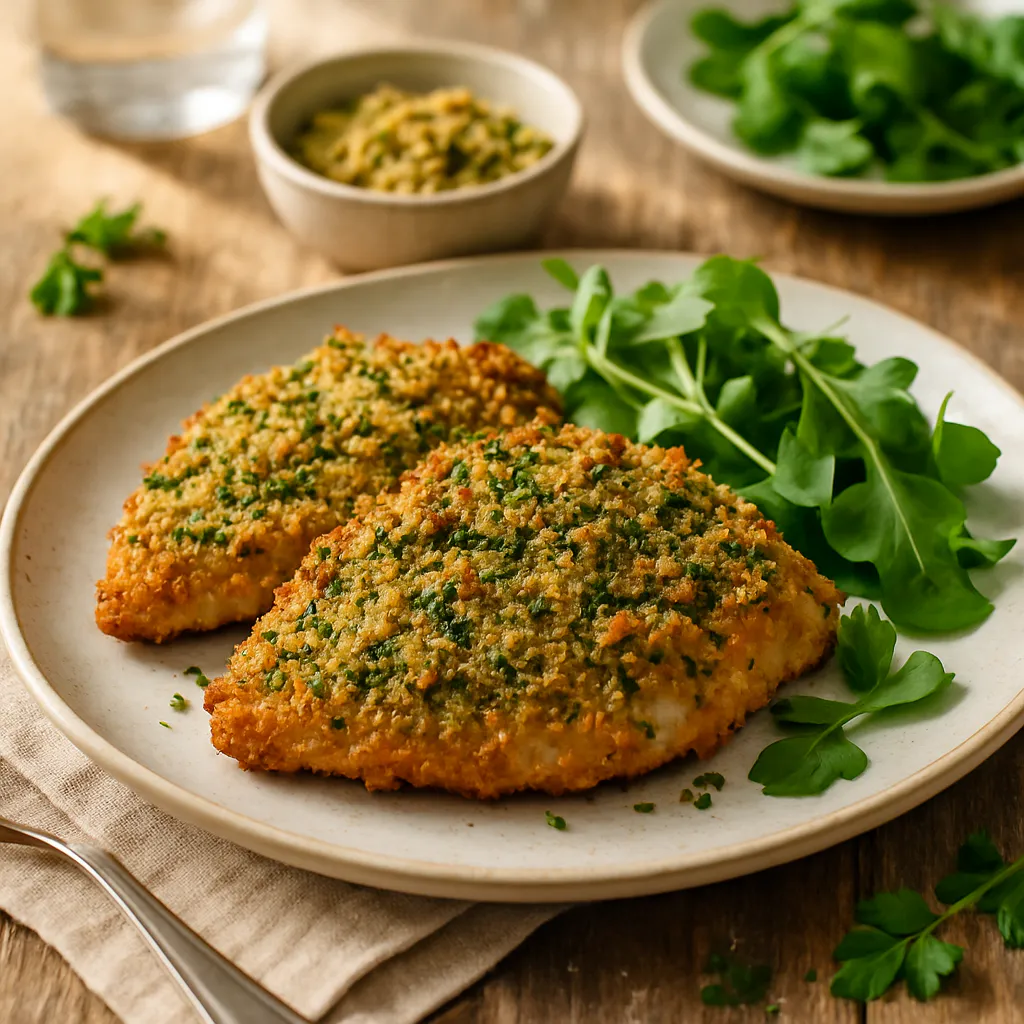 Ofenschnitzel mit Kräuterkruste