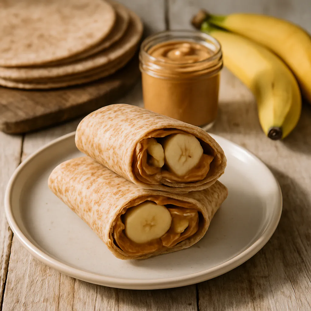 Power-Frühstücks-Wrap mit Banane und Erdnussbutter