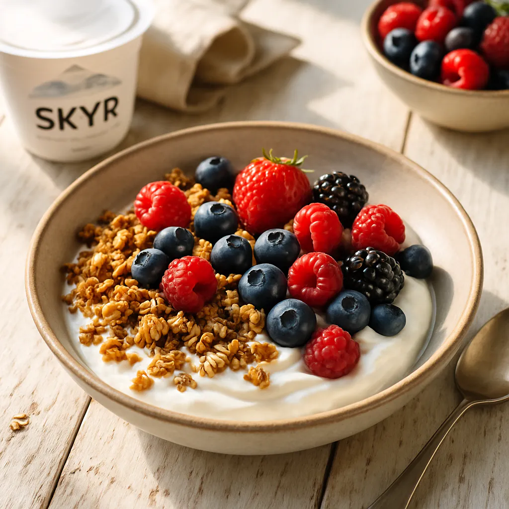 Skyr mit Granola und Beeren