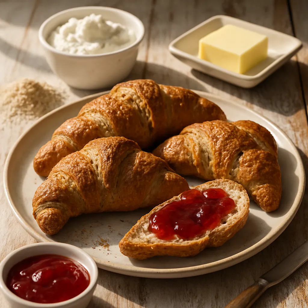 Sportliche Croissants mit Marmelade