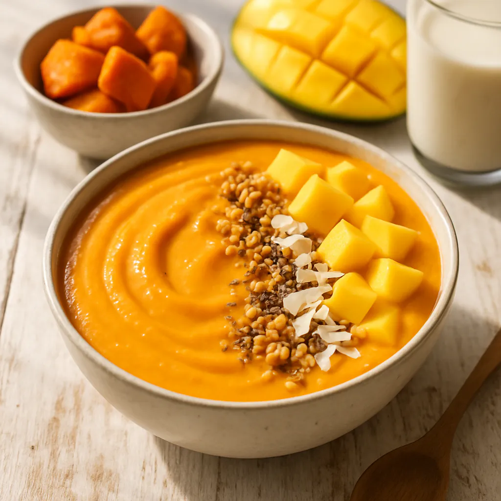 Süßkartoffel-Mango-Smoothie-Bowl
