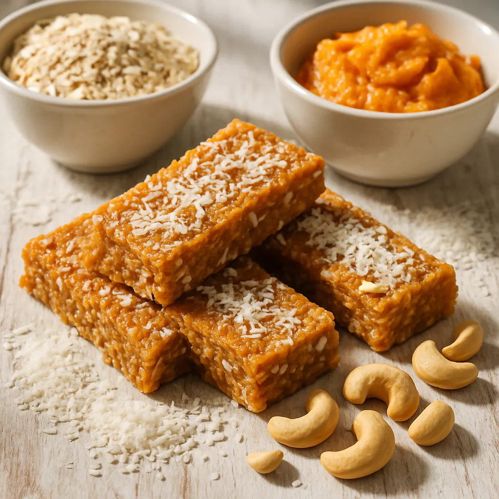 Süßkartoffel-Müsliriegel mit Kokos und Cashew