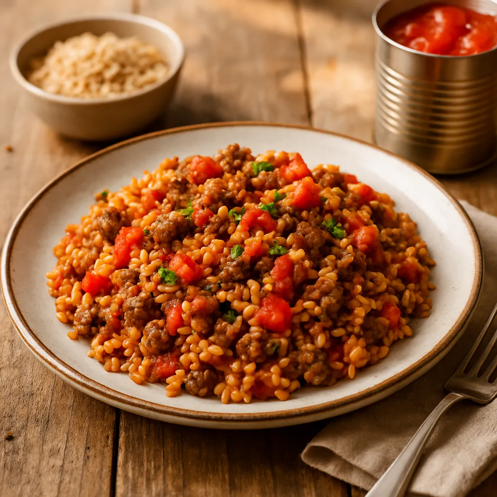 Tomaten-Reis mit Hackfleisch
