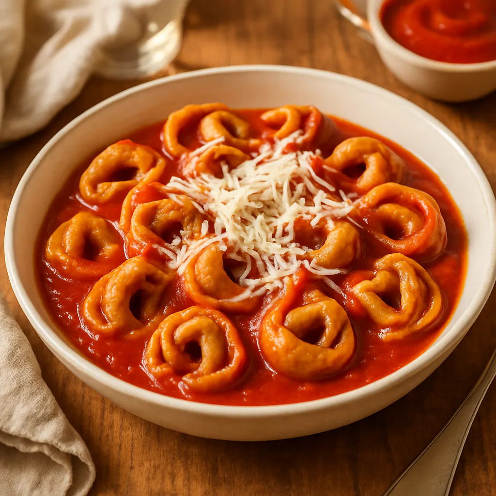 Tortellini in Tomatensauce mit Käse