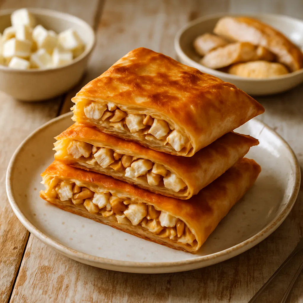Türkischer Börek mit Hähnchen und Feta