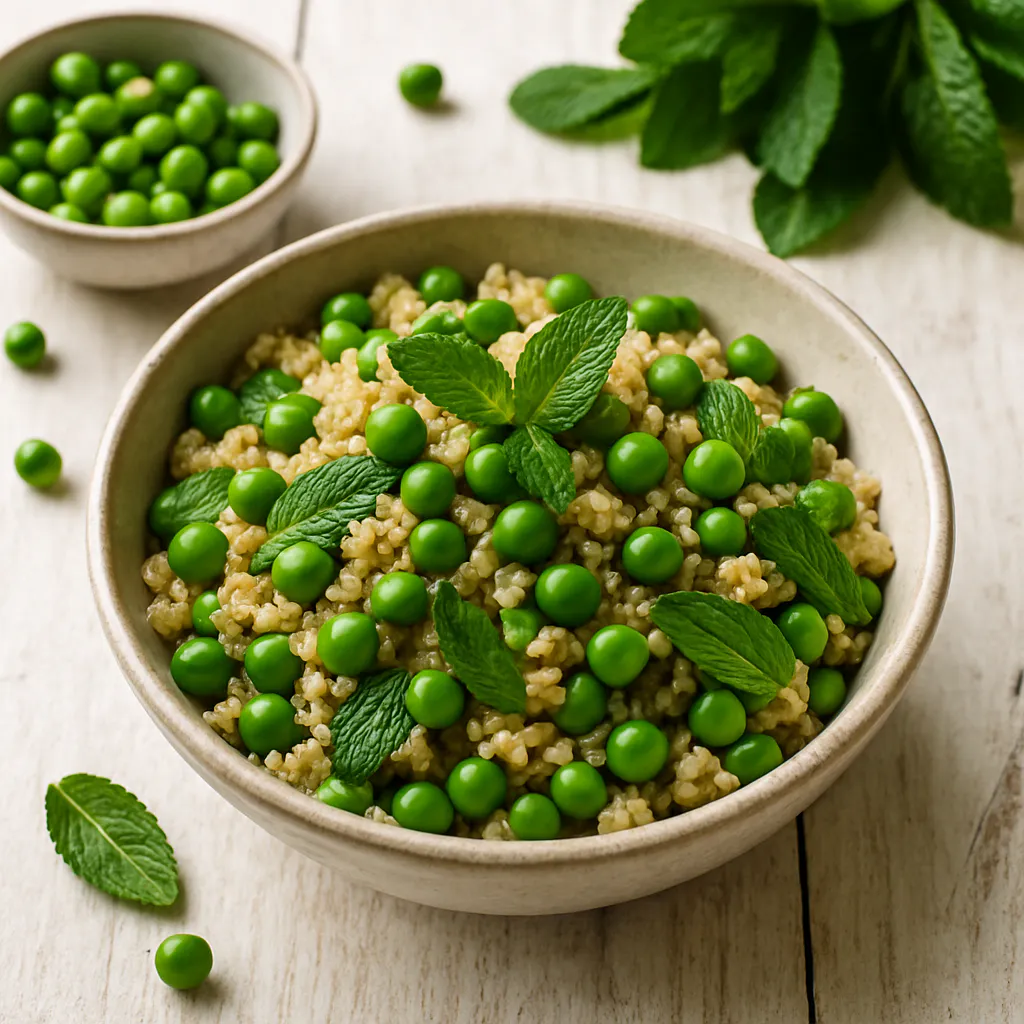 Vollkorn-Bulgur-Salat mit Erbsen und Minze
