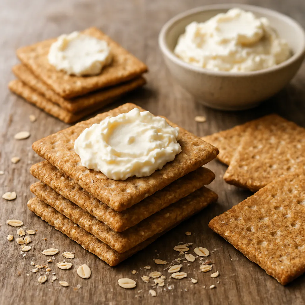 Vollkorn-Cracker mit Käseaufstrich